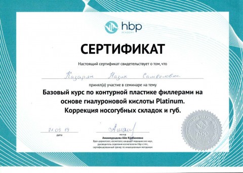 Сертификат 2019
